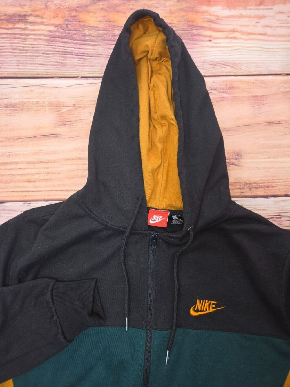 Nike Full-Zip Colorblock Hoodie Large Y2K